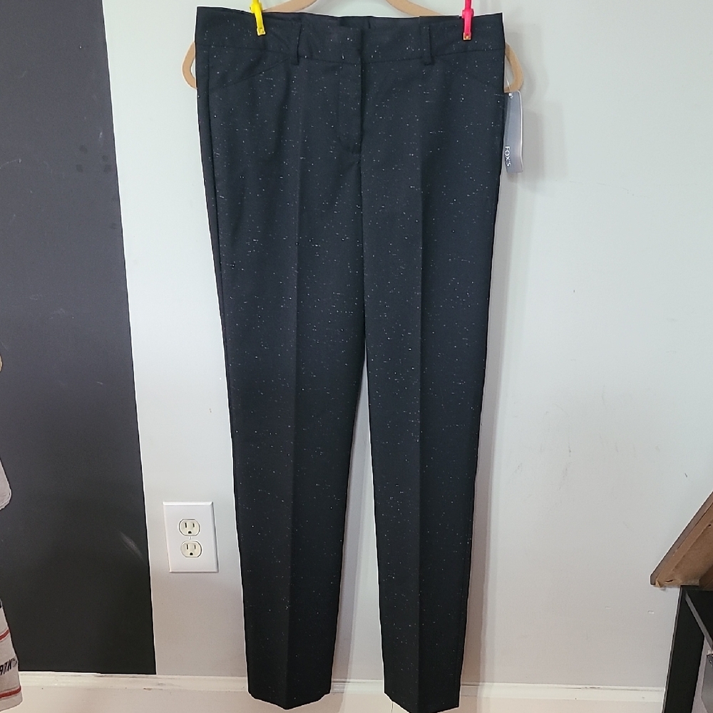 Zac & Rachel NWT Black Flecked Dress Pants Classic Straight-Leg Size 6
